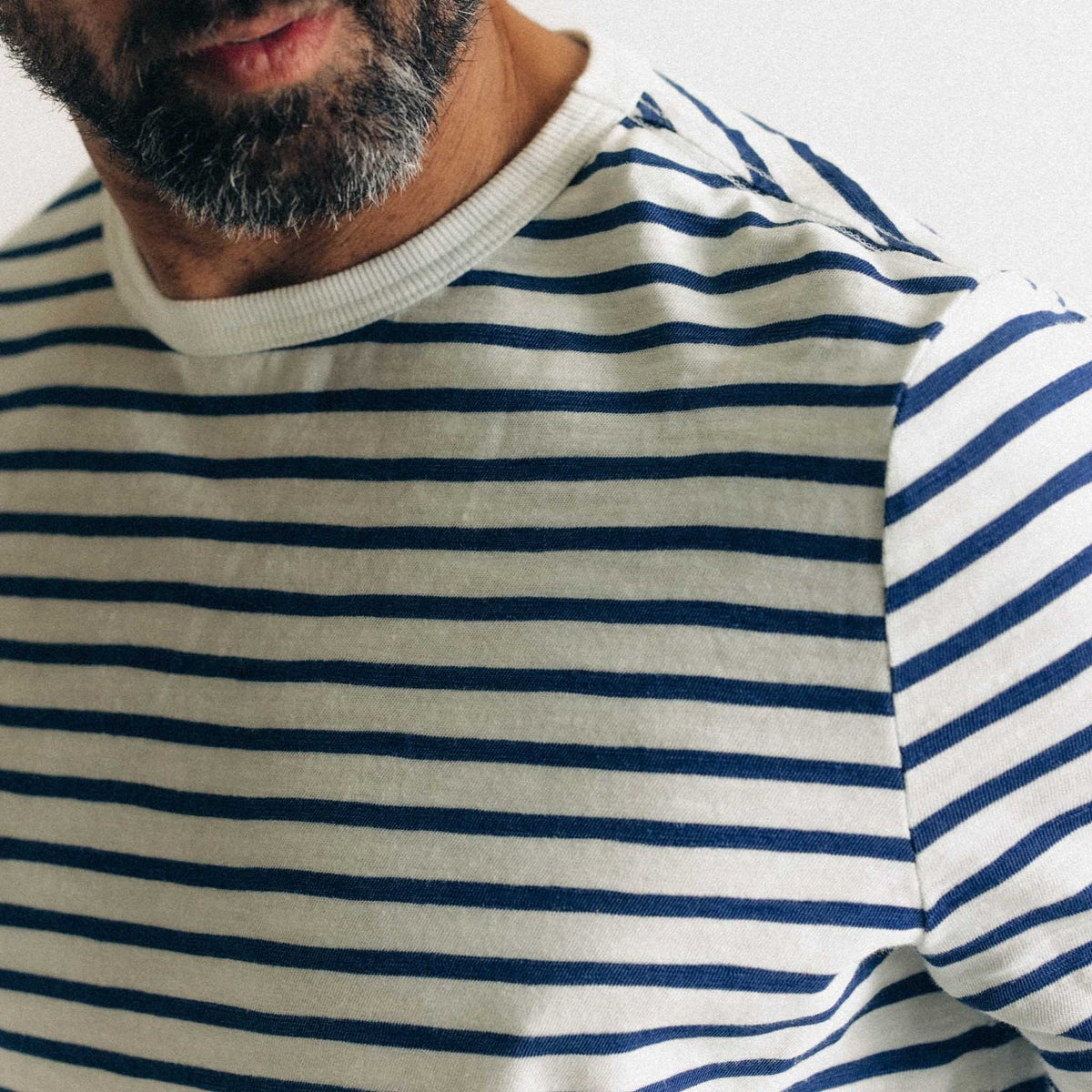 The Organic Cotton Long Sleeve Tee Indigo Stripe