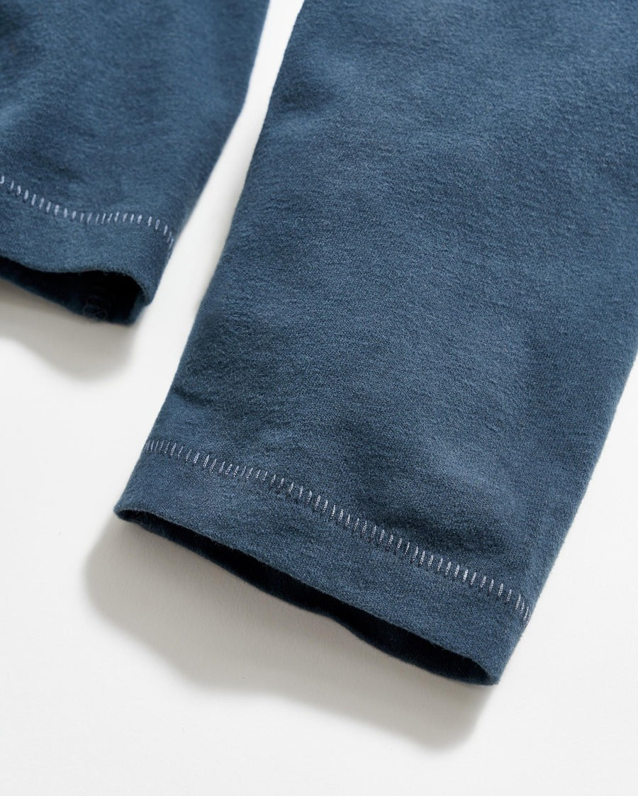 Long Sleeve Sueded Cotton Crew Carbon Blue