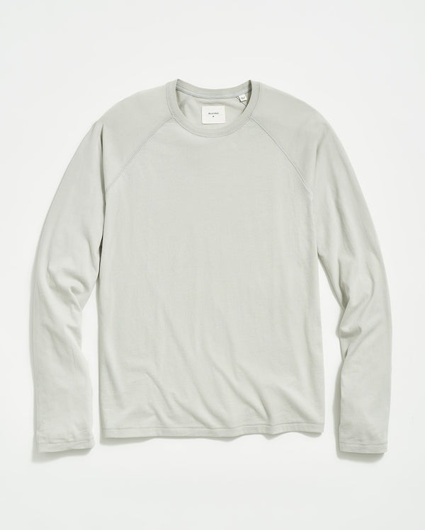 Long Sleeve Sueded Cotton Crew Silver