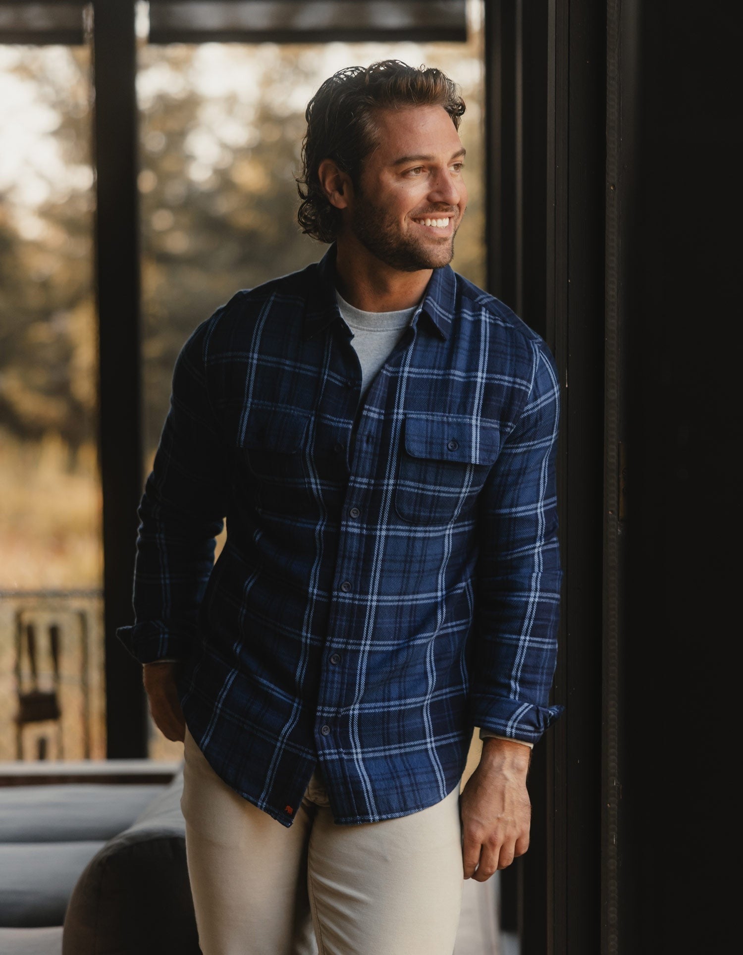 Mountain Overshirt Indigo Plaid