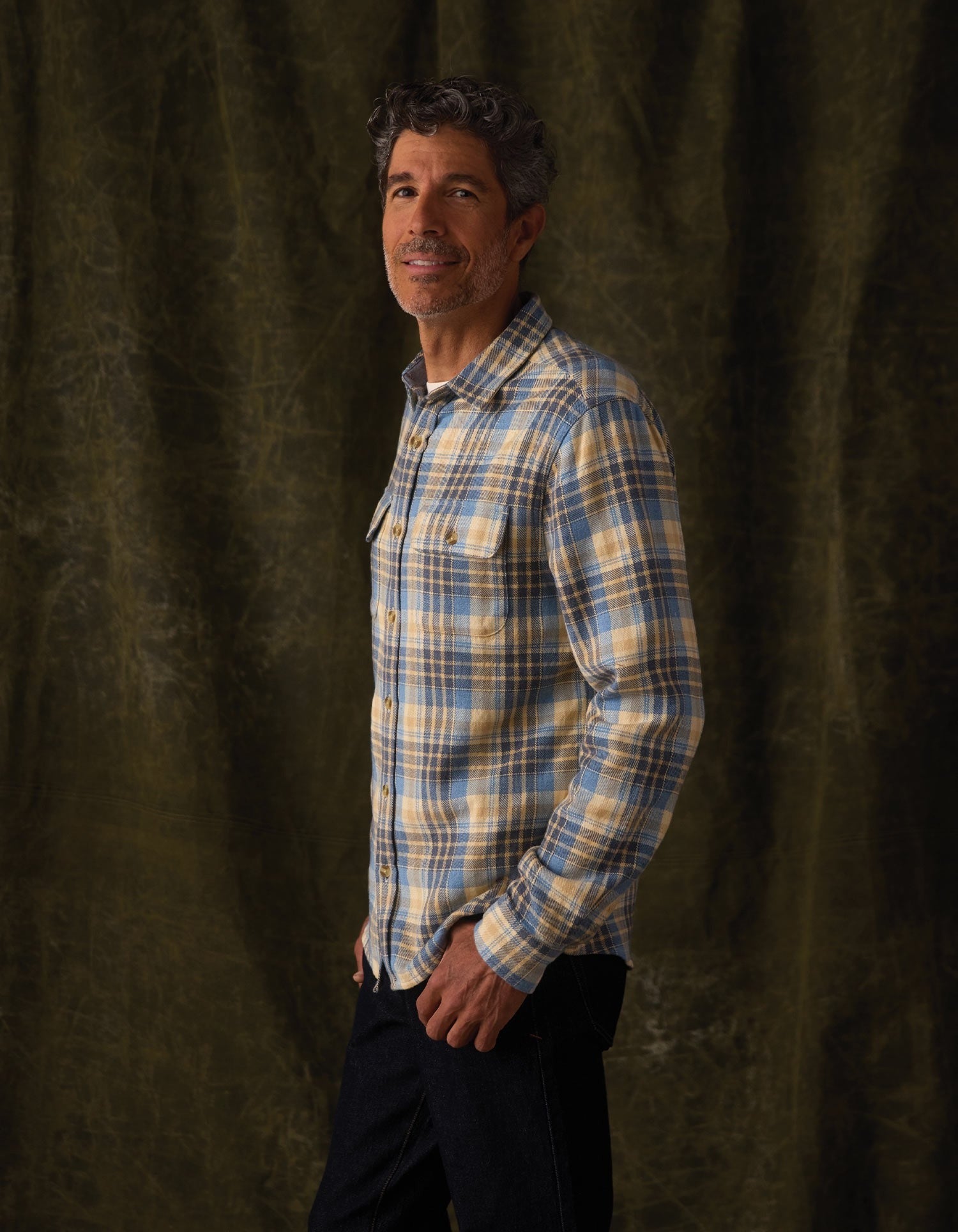 Mountain Overshirt Vintage Blue Plaid