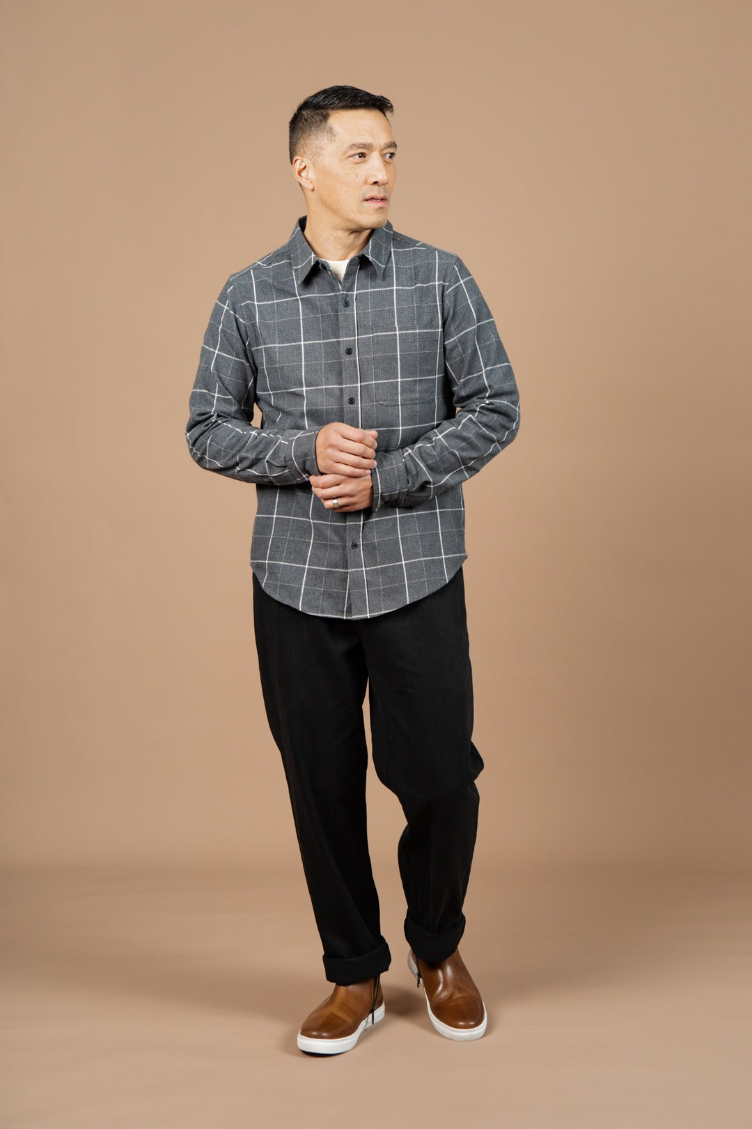 Larson Shirt Shadow Twill Windowpane