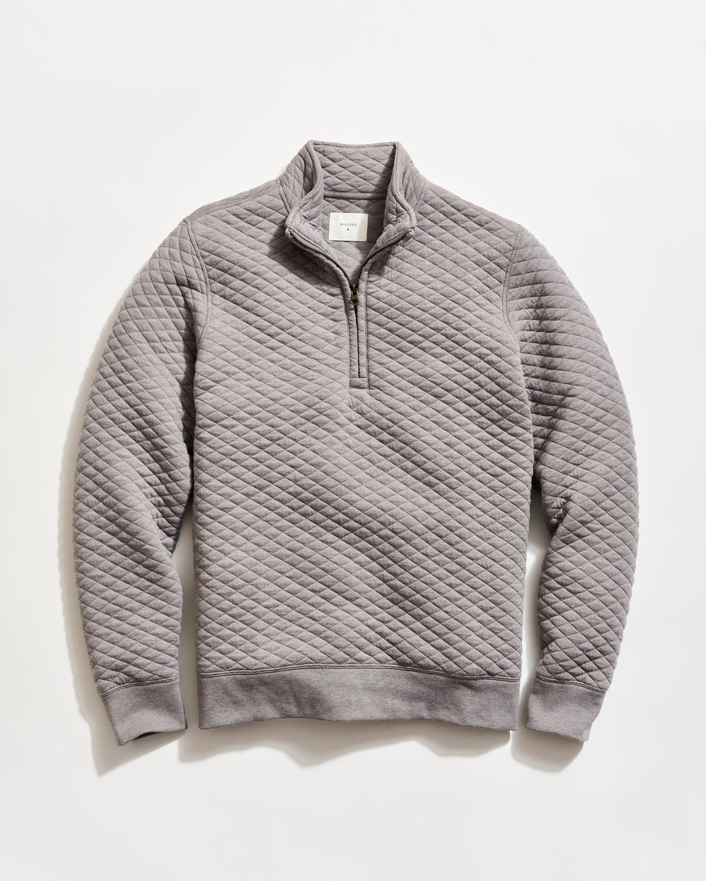 Diamond Quilt Half Zip Medium Grey