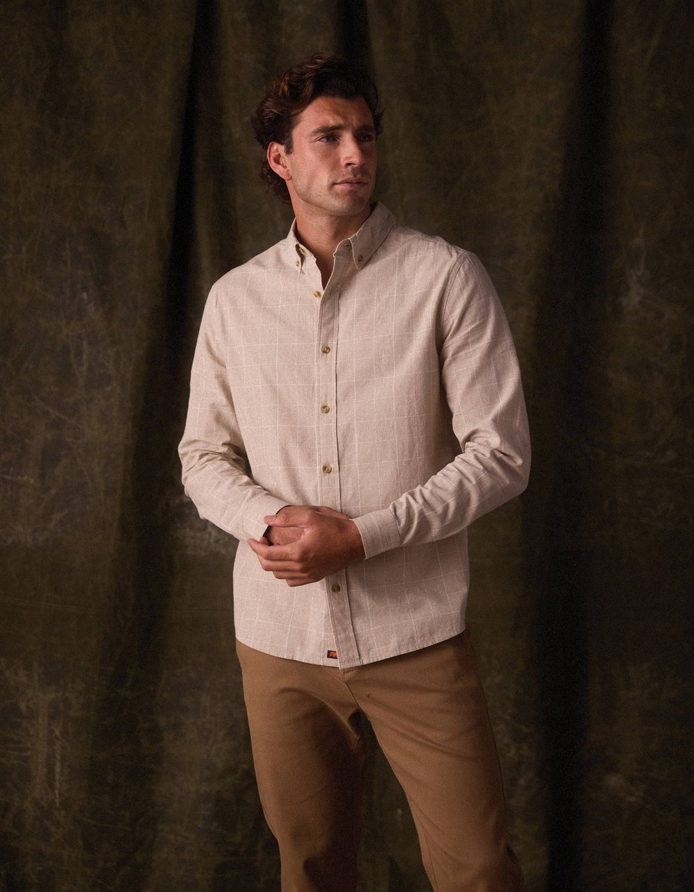 Nikko Classic Button Up Tan Plaid