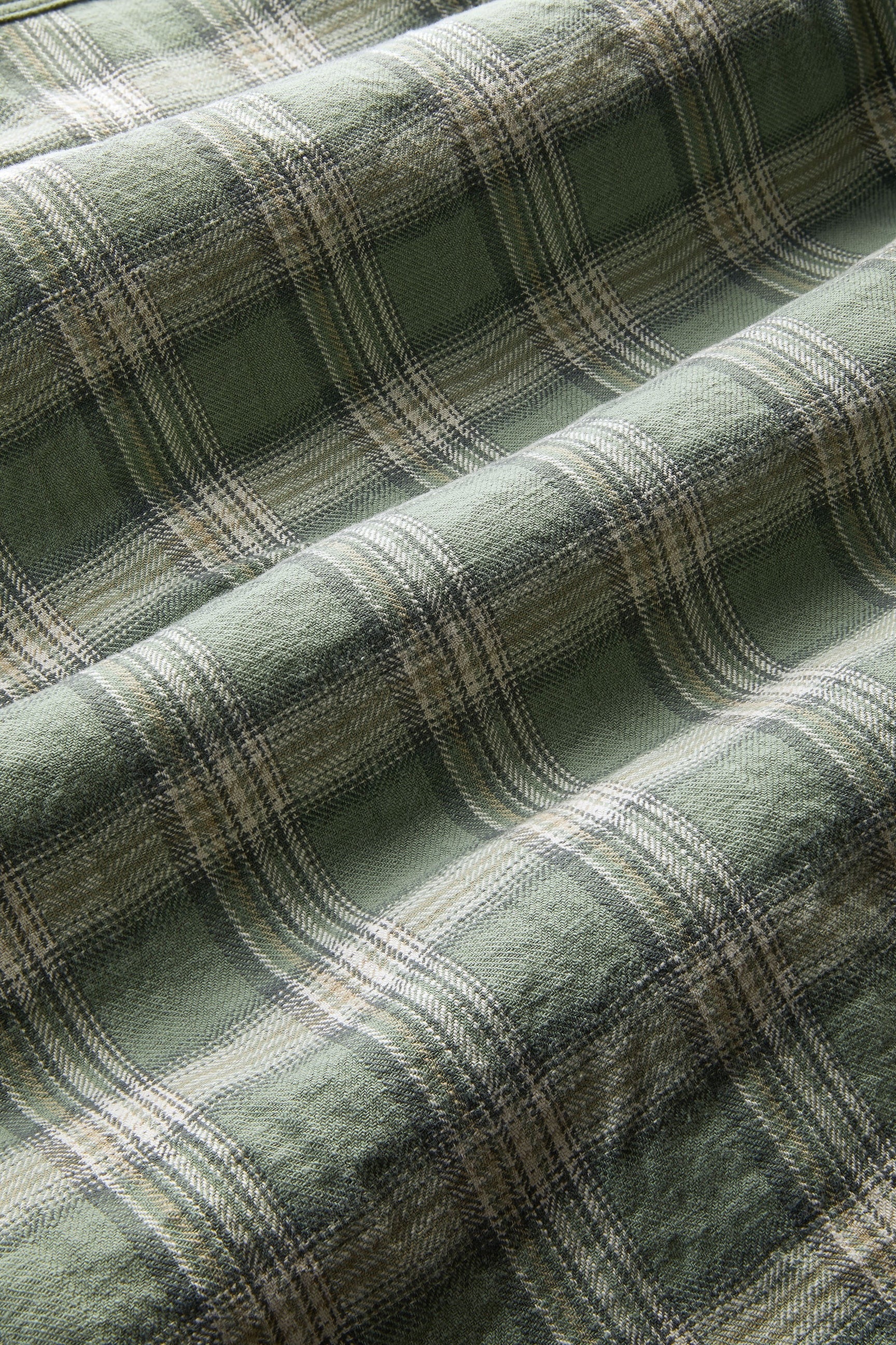 Japanese Slub Flannel Shirt Light Green