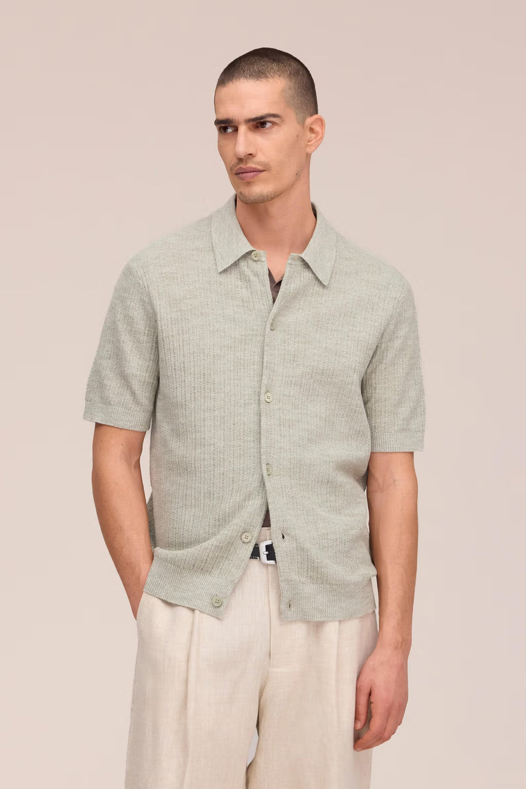 Nolan Polo Cardigan Sage