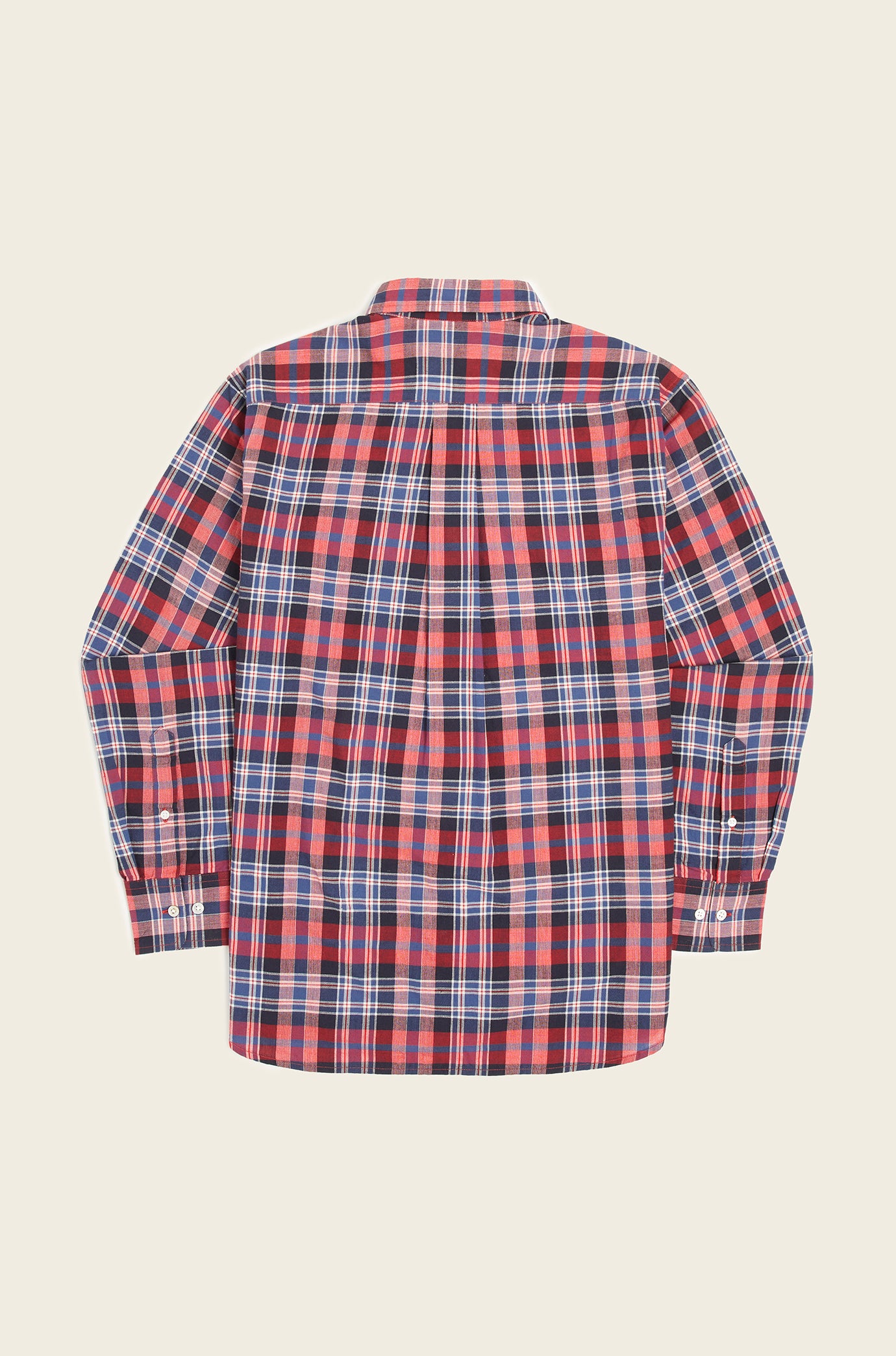 Classic Button Down Collar L/S Shirt Navy Red Check
