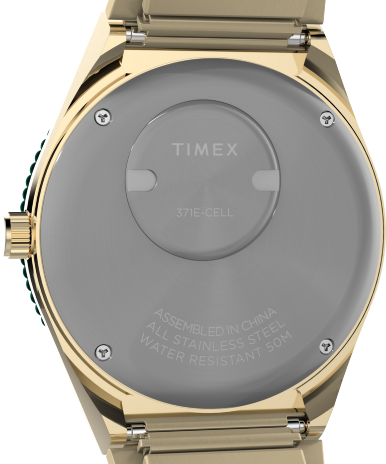 Diver Inspired Q Gold-tone Case and Expansion Band with Malachite Dial