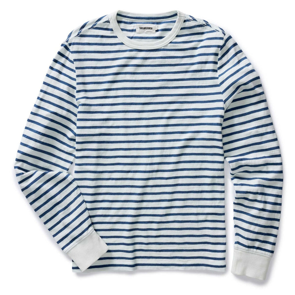 The Organic Cotton Long Sleeve Tee Indigo Stripe