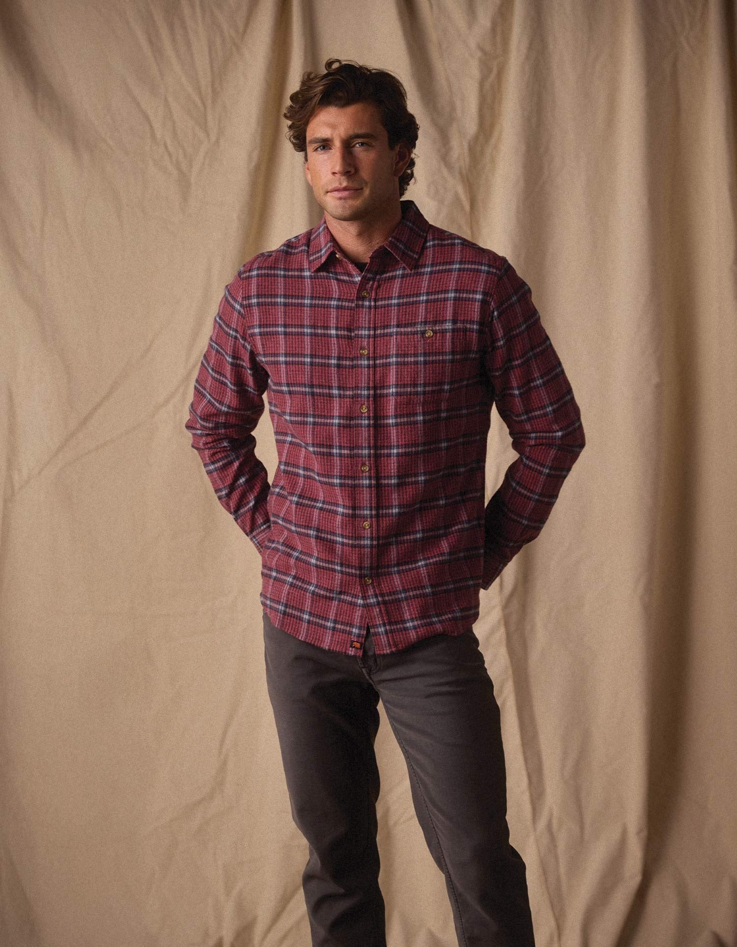 Hudson Double Brushed Flannel Mineral Red Plaid