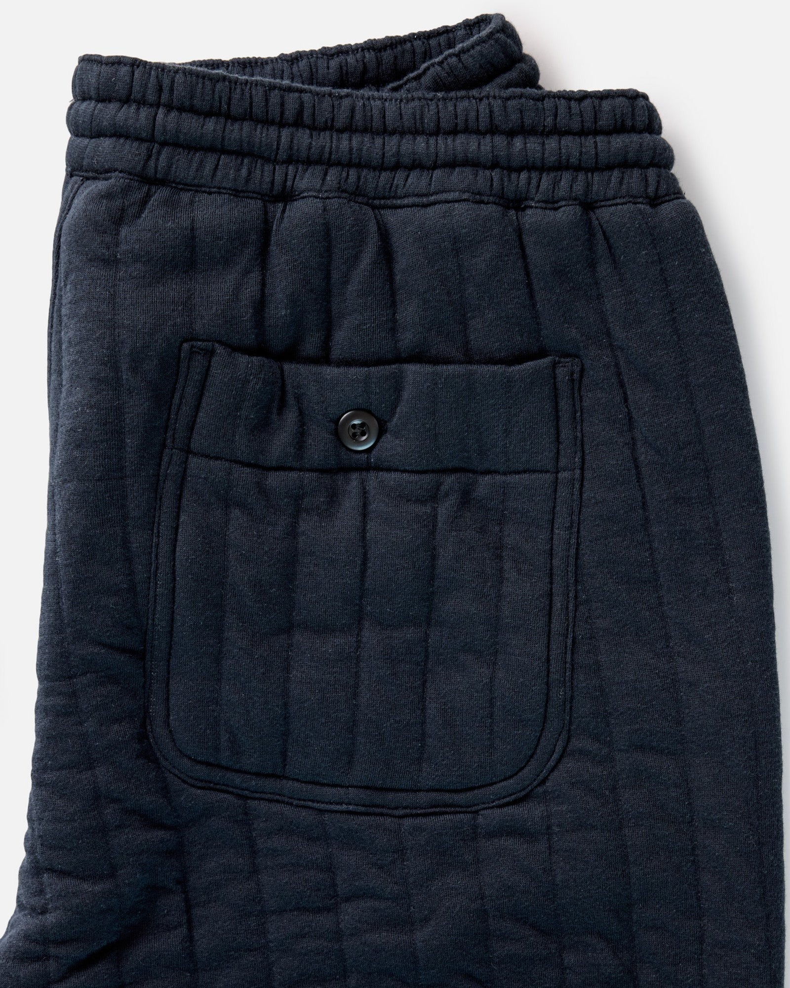 The Apres Pant Heather Midnight Quilted Jersey