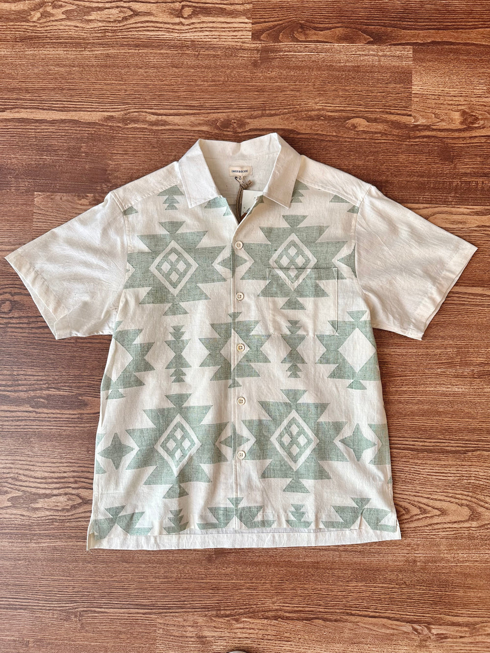 Khushi Camp Shirt Jamdani Sage Kora