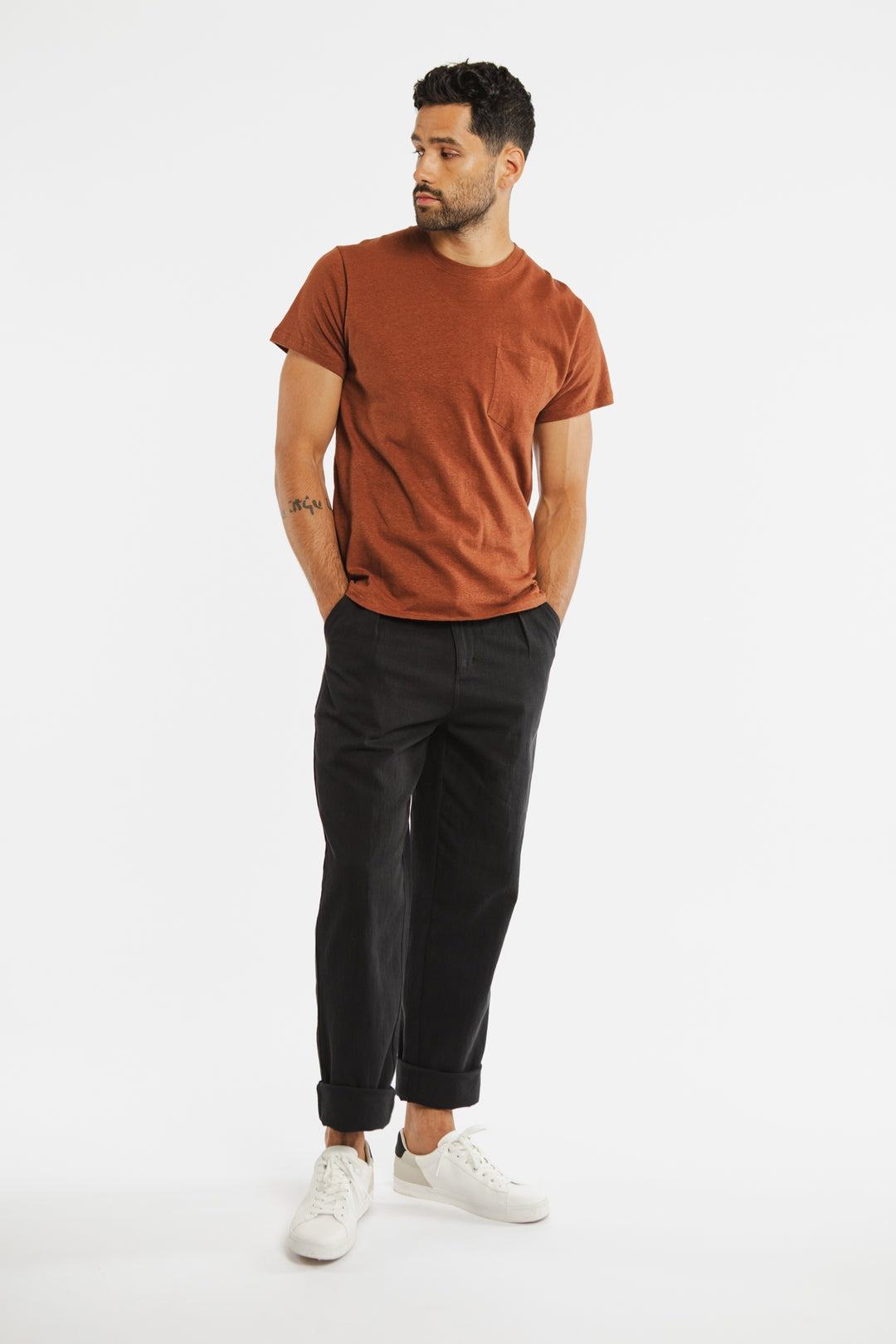 Organic Hemp Pocket Tee Burnt Umber