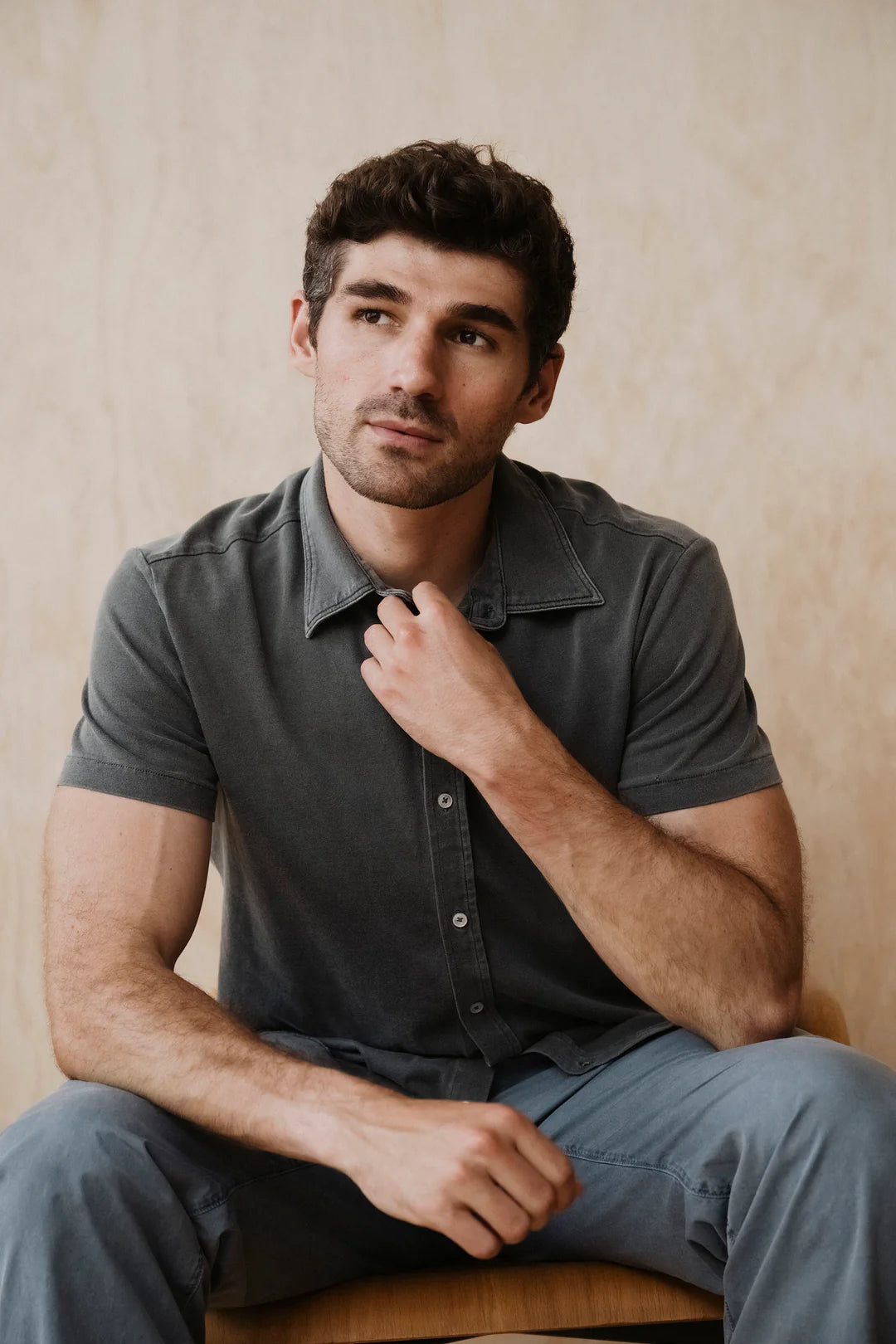 SS Organic Recycled Easy Shirt Faded Navy
