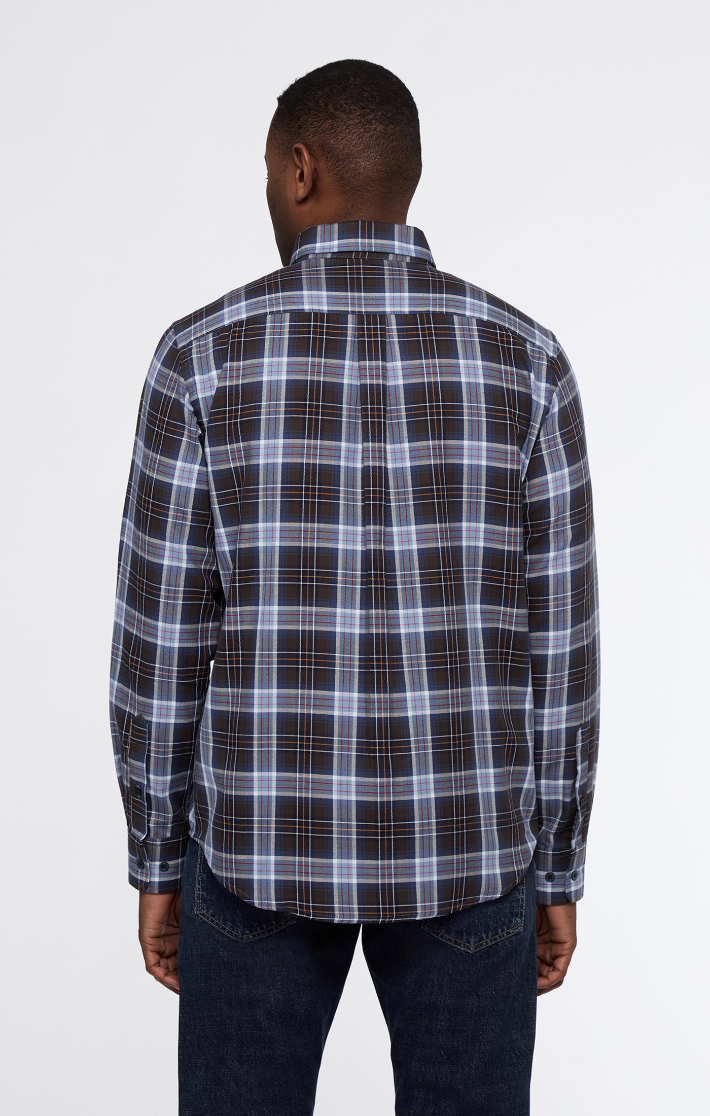 Button Down Cotton Flannel Pale Blue