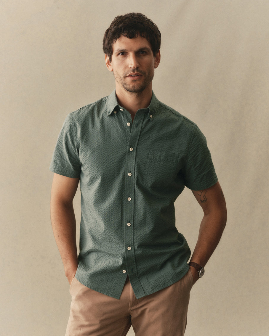 The Short Sleeve Jack Deep Sea Seersucker