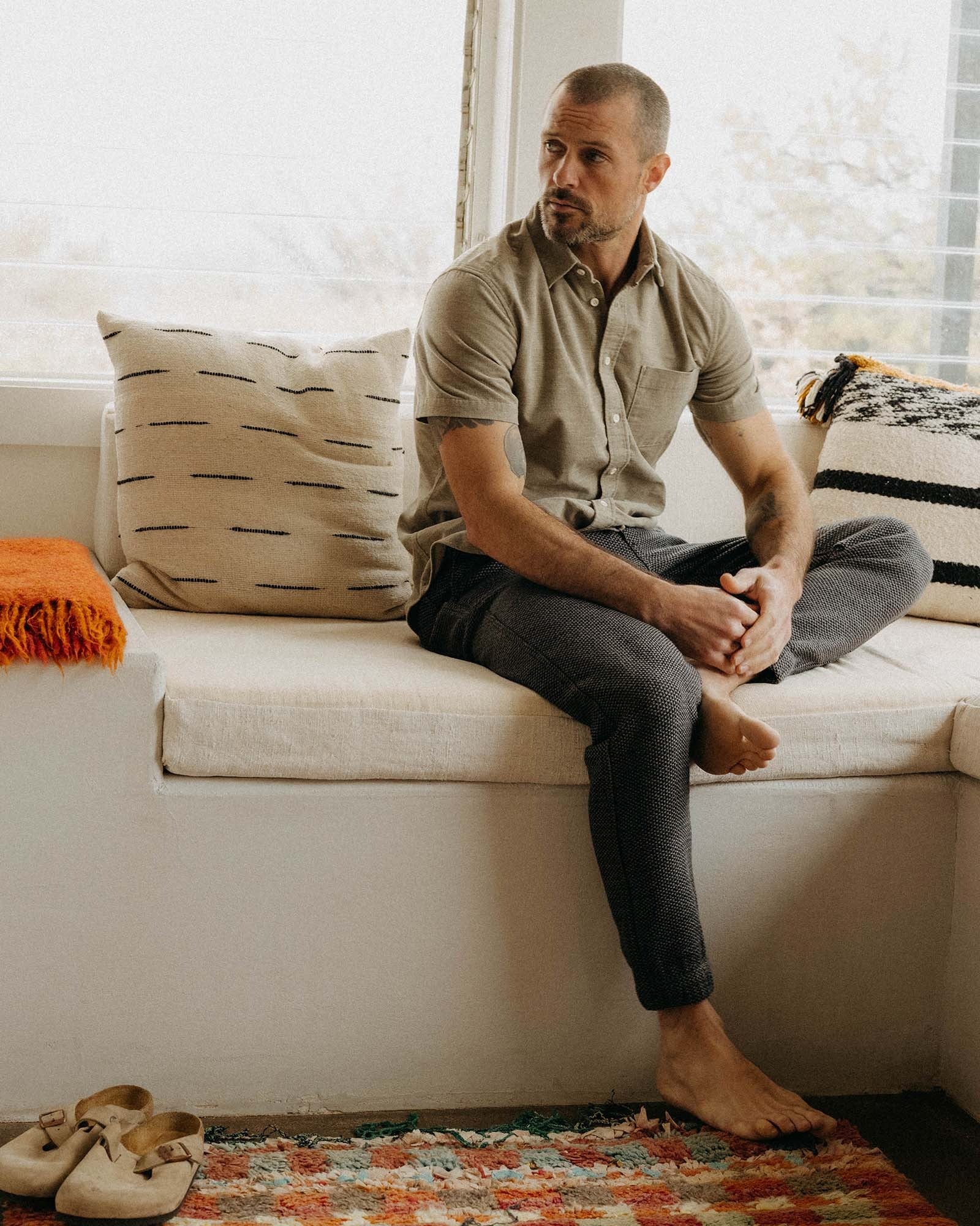 The Apres Pant Charcoal Sashiko