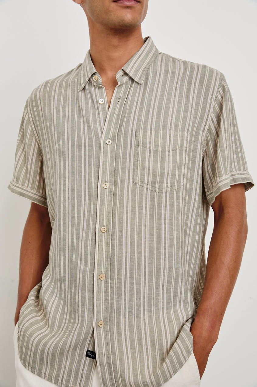 Carson Almond Mauve Stripe