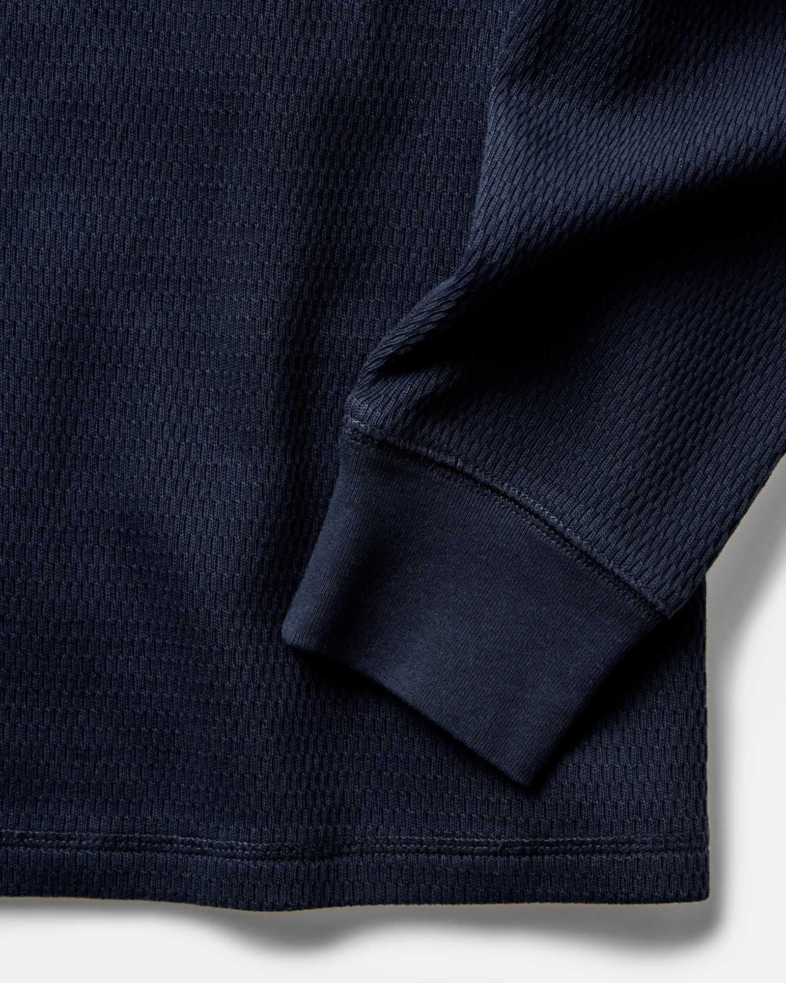 The Organic Cotton Crew Dark Navy Waffle