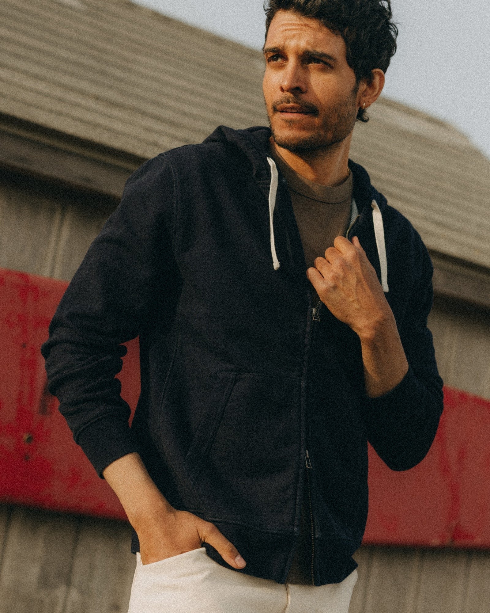 The Apres Zip Hoodie Rinsed Indigo Terry