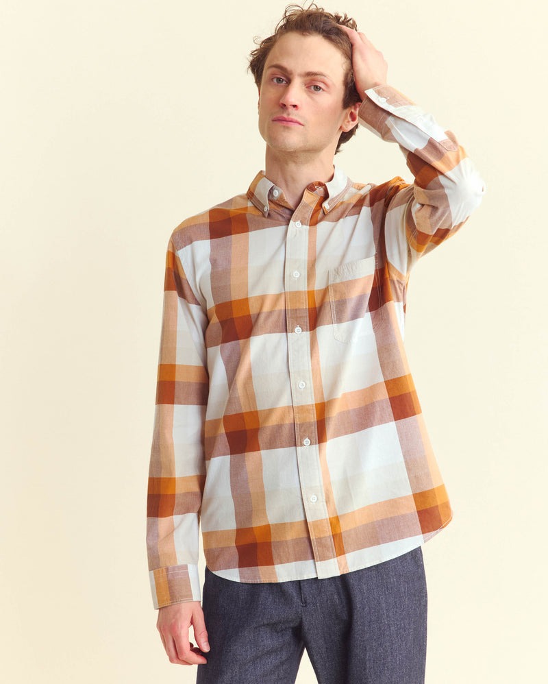 Large Scale Plaid Tuscumbia Shirt Brown Multi