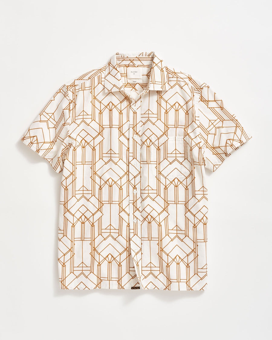 Short Sleeve Stained Glass Treme Block Shirt White/British Khaki