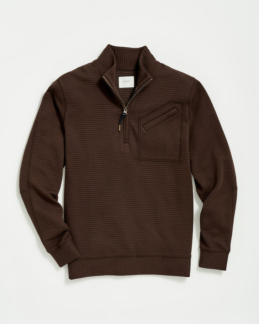 Quilted Half Zip Chocolate