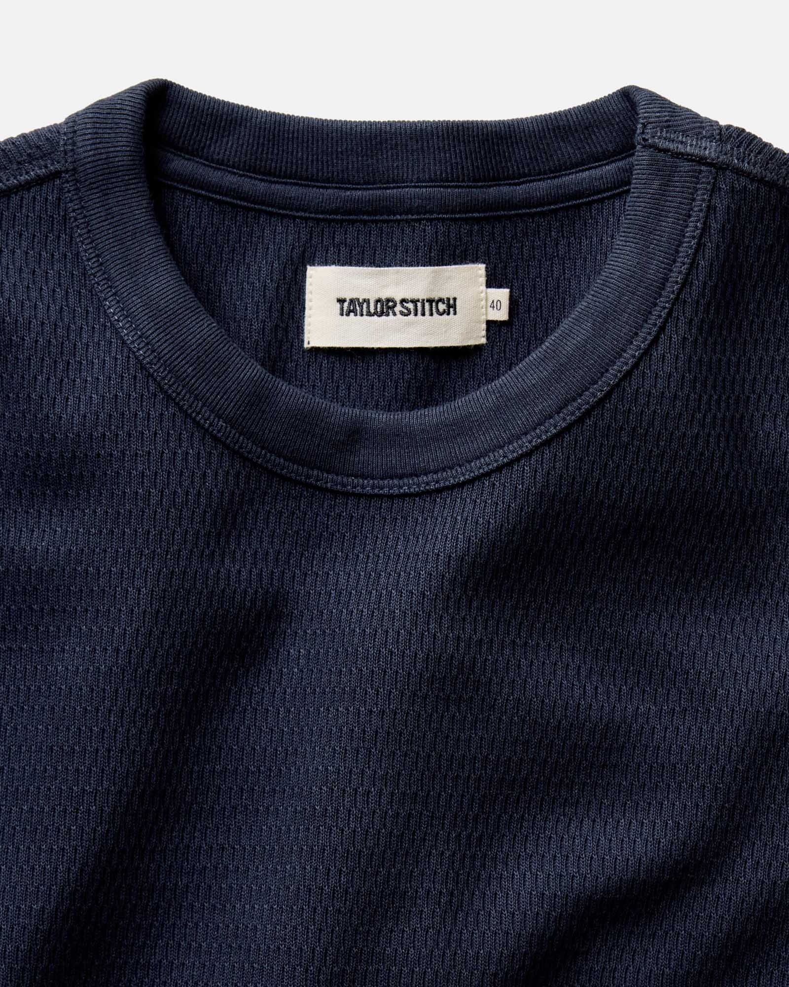 The Organic Cotton Crew Dark Navy Waffle