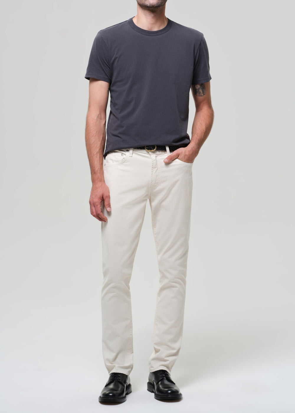 Gage in Italian Canvas Almond (Lt Beige)