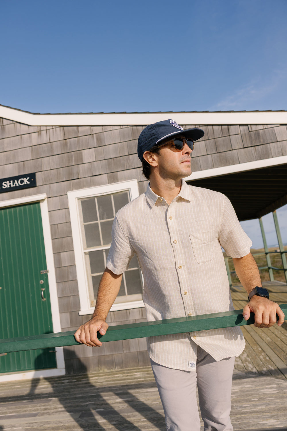 Seawell Striped Short Sleeve Shirt Oatmeal