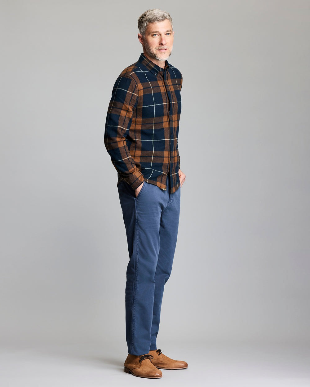 Brushed Bold Plaid Tuscumbia Shirt Carbon Blue Multi
