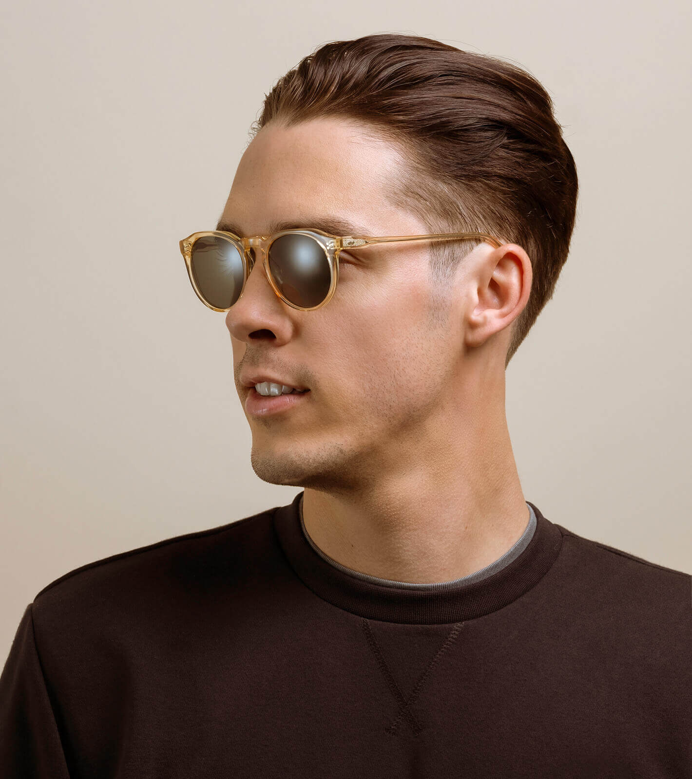 Remmy - Champagne Crystal/Green Polarized