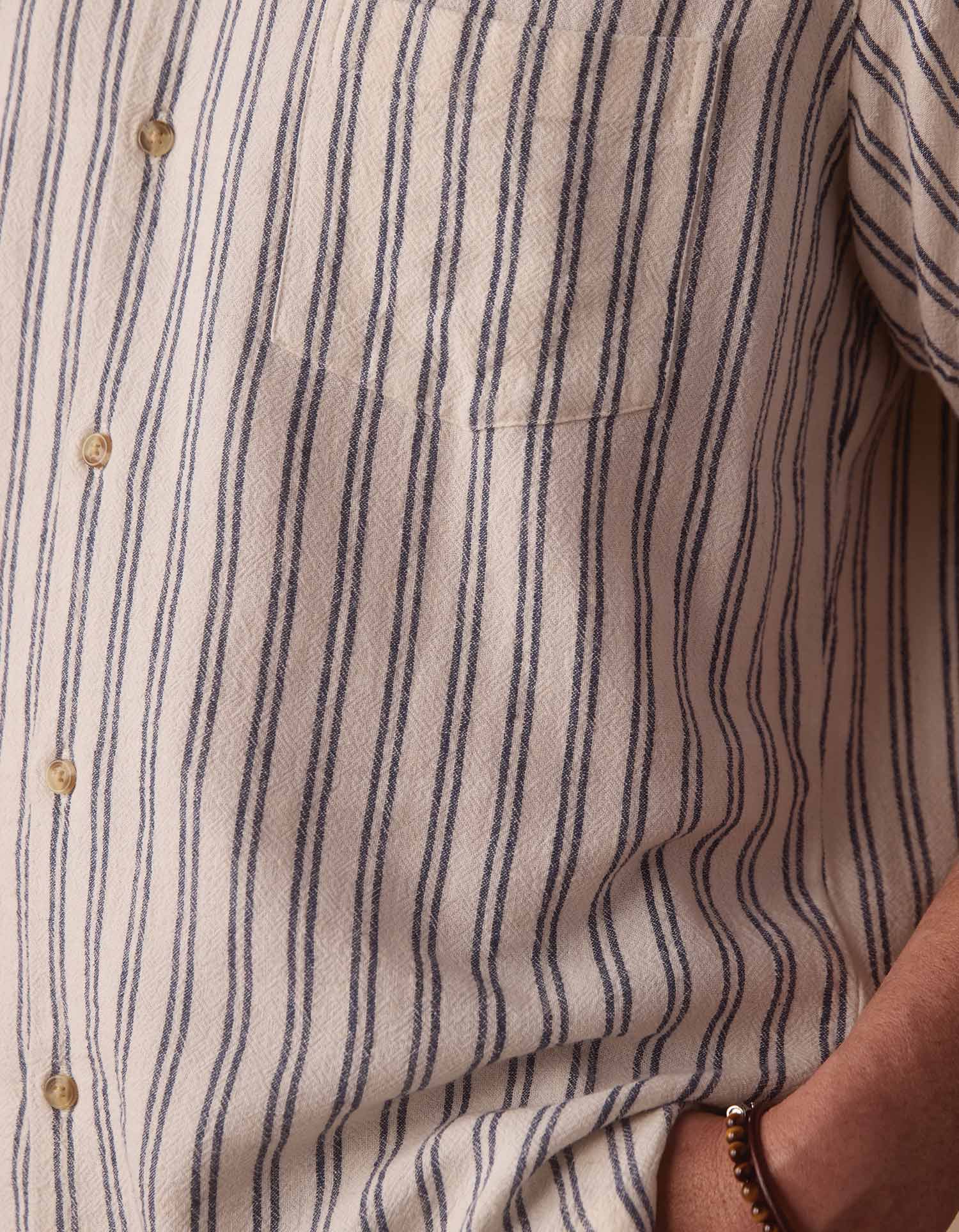 Freshwater Resort Shirt Vintage Blue Stripe