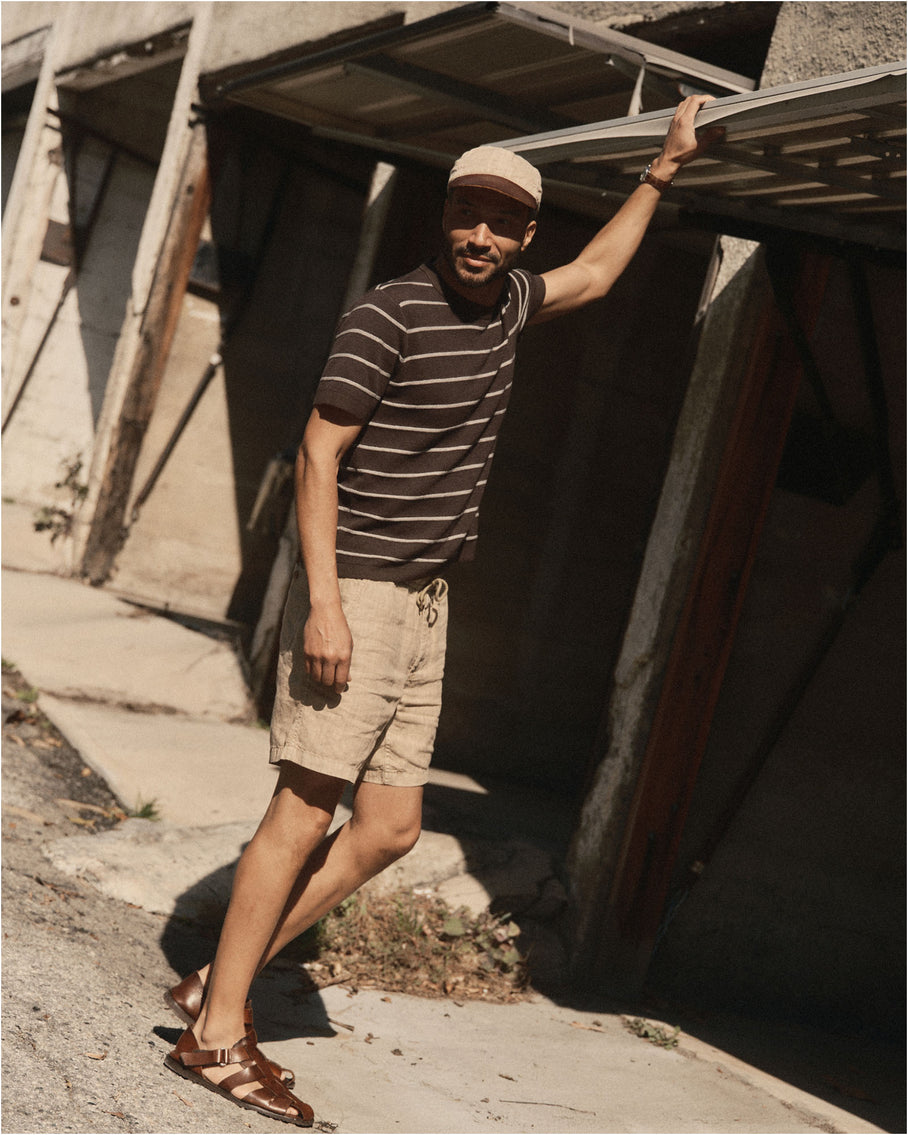 The Brody Sweater Tee Espresso Stripe