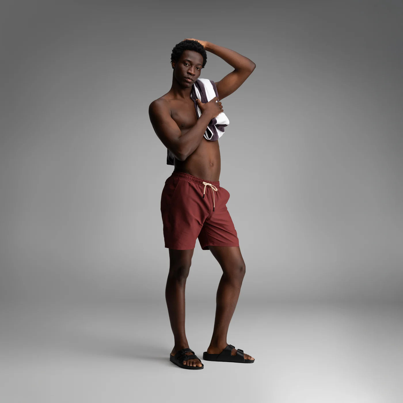 Wave Swim Short 2N1 Red Mahogany