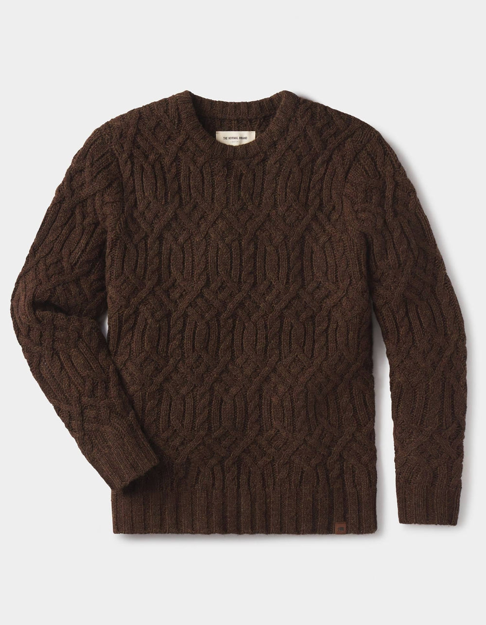 Trellis Cable Pullover Dark Brown
