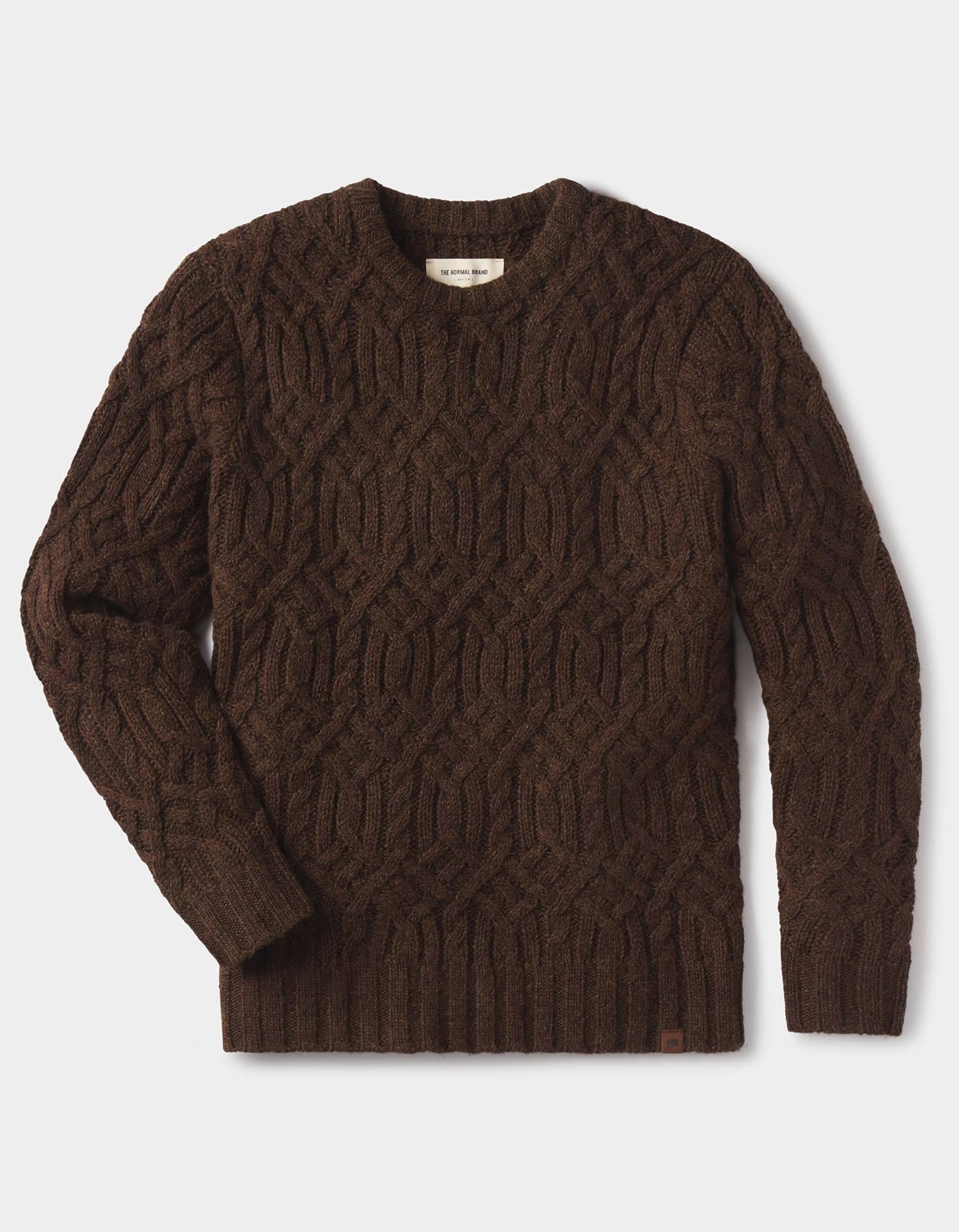 Trellis Cable Pullover Dark Brown