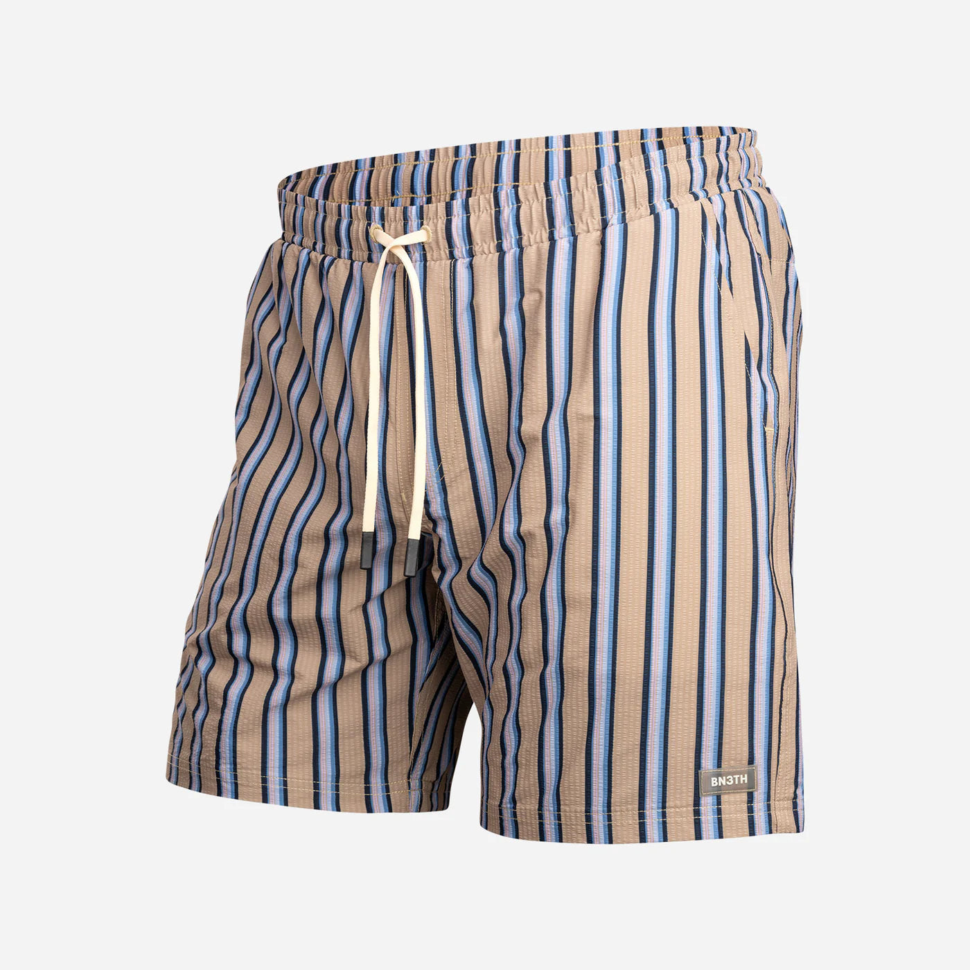 Wave Swim Short 2N1 Stripe Beige