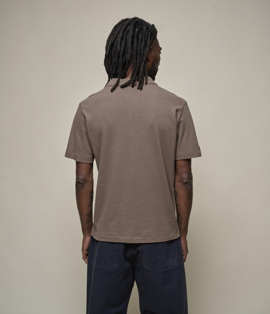 Good Basics Linen Polo Faded Grain