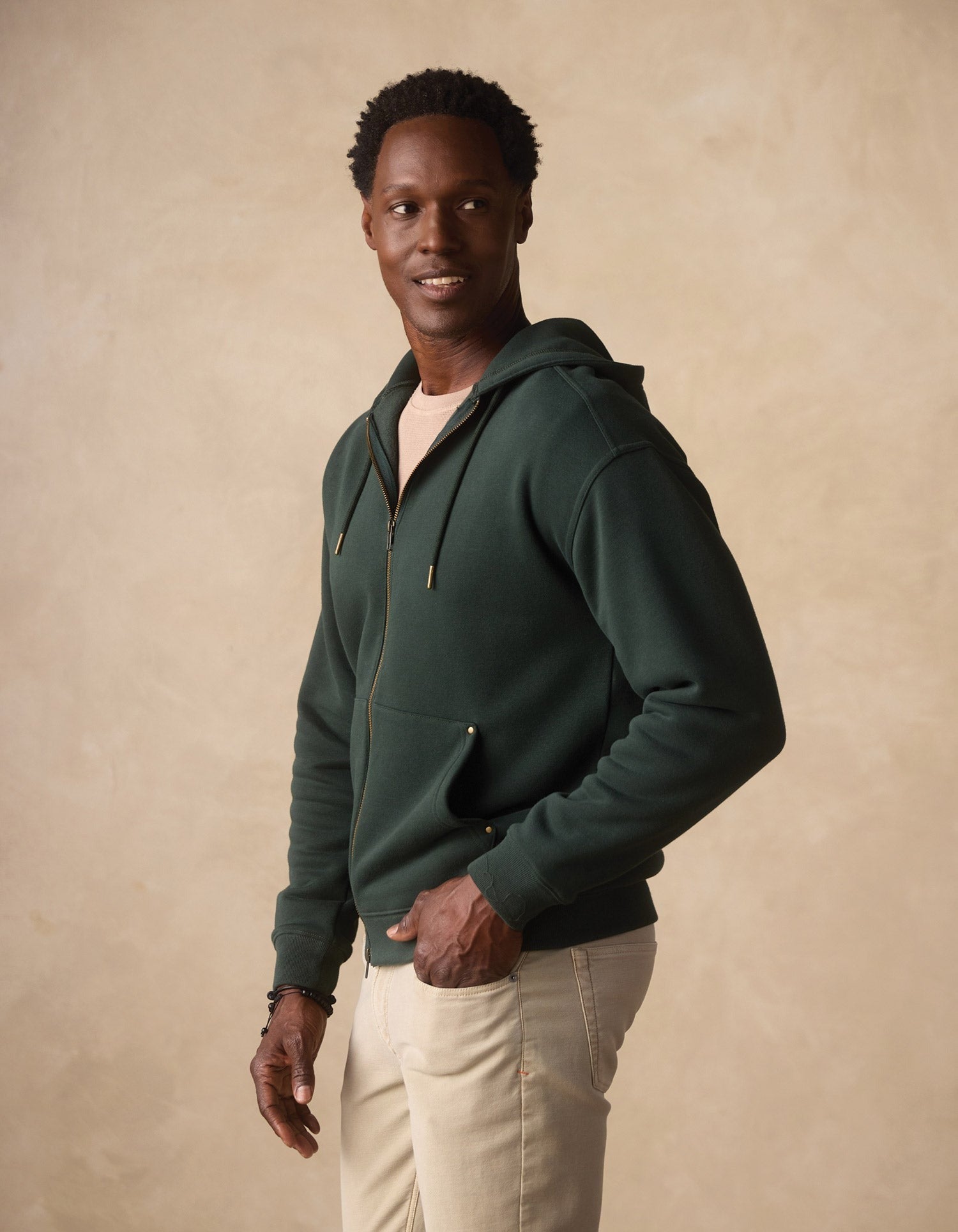 Normal Fleece Full Zip Hoodie Varsity Green