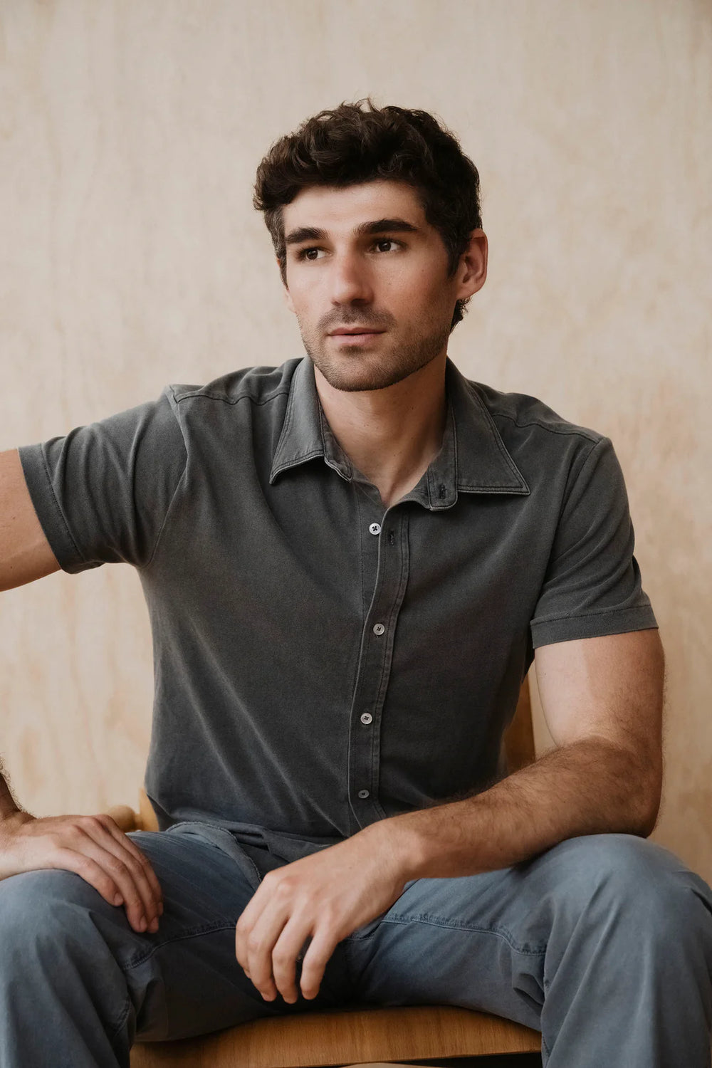 SS Organic Recycled Easy Shirt Faded Navy