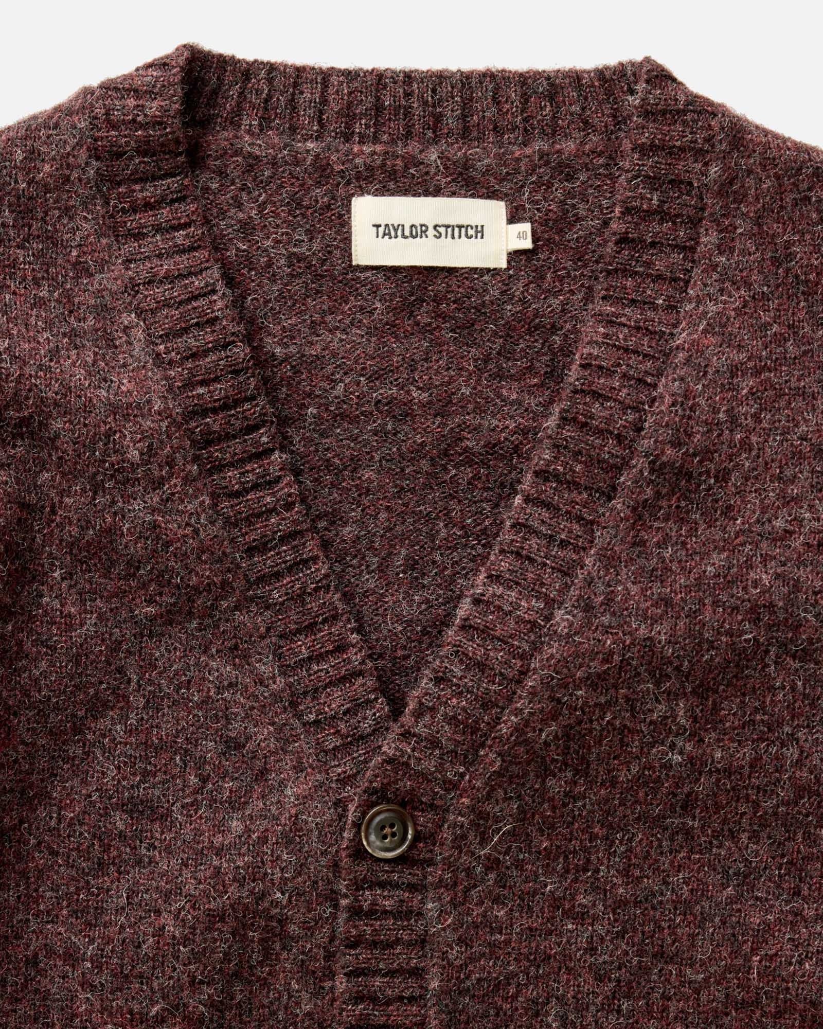 The Eastmoor Cardigan Heather Port Wool