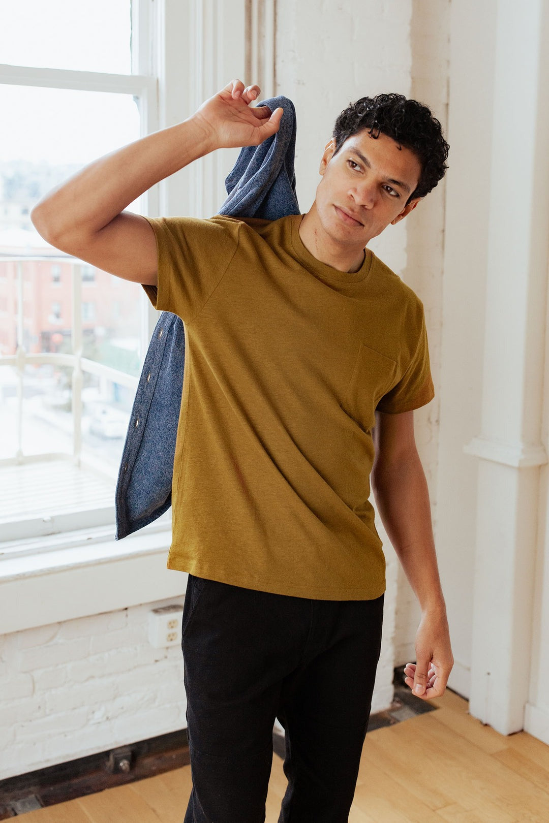 Organic Hemp Pocket Tee Ochre