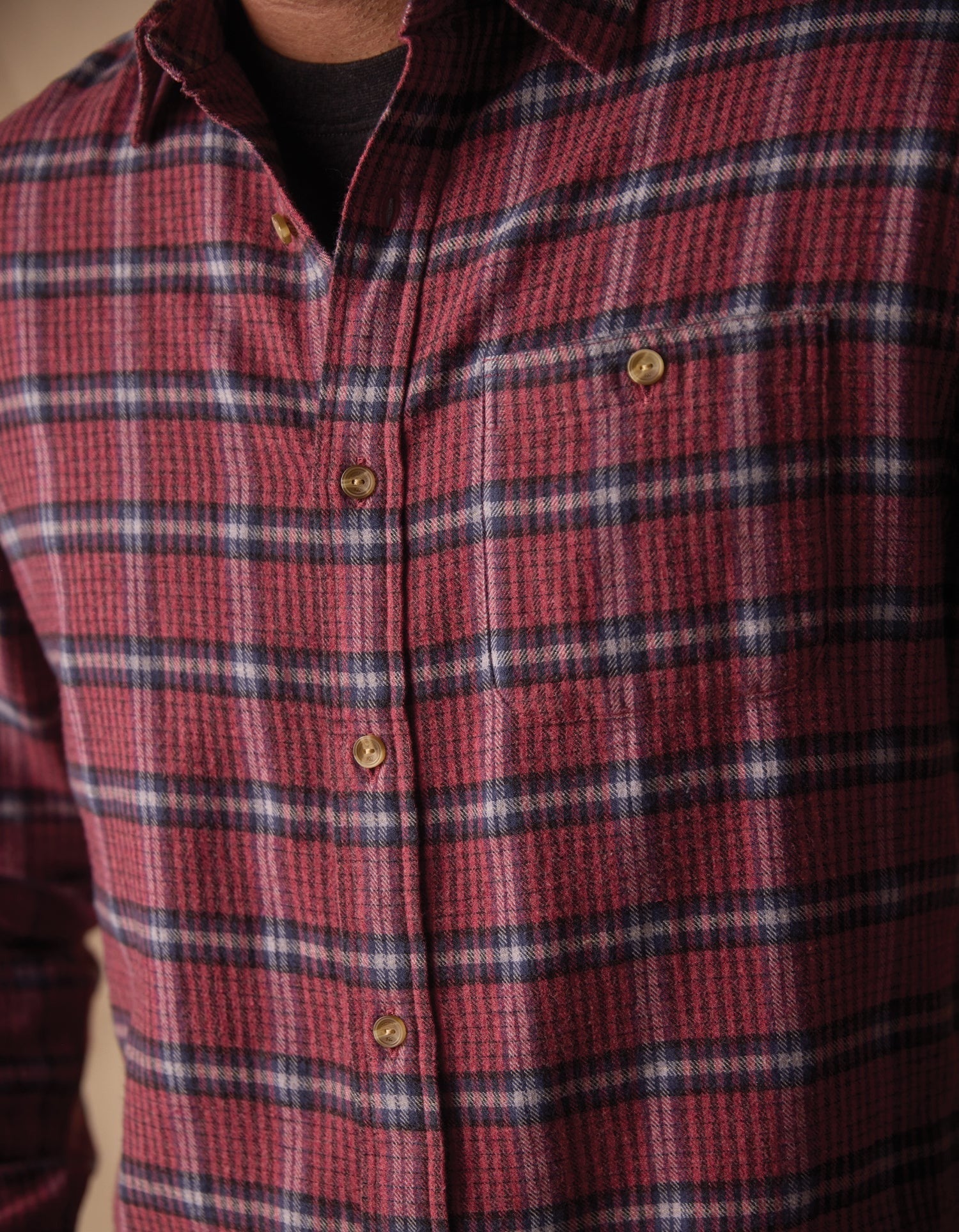 Hudson Double Brushed Flannel Mineral Red Plaid