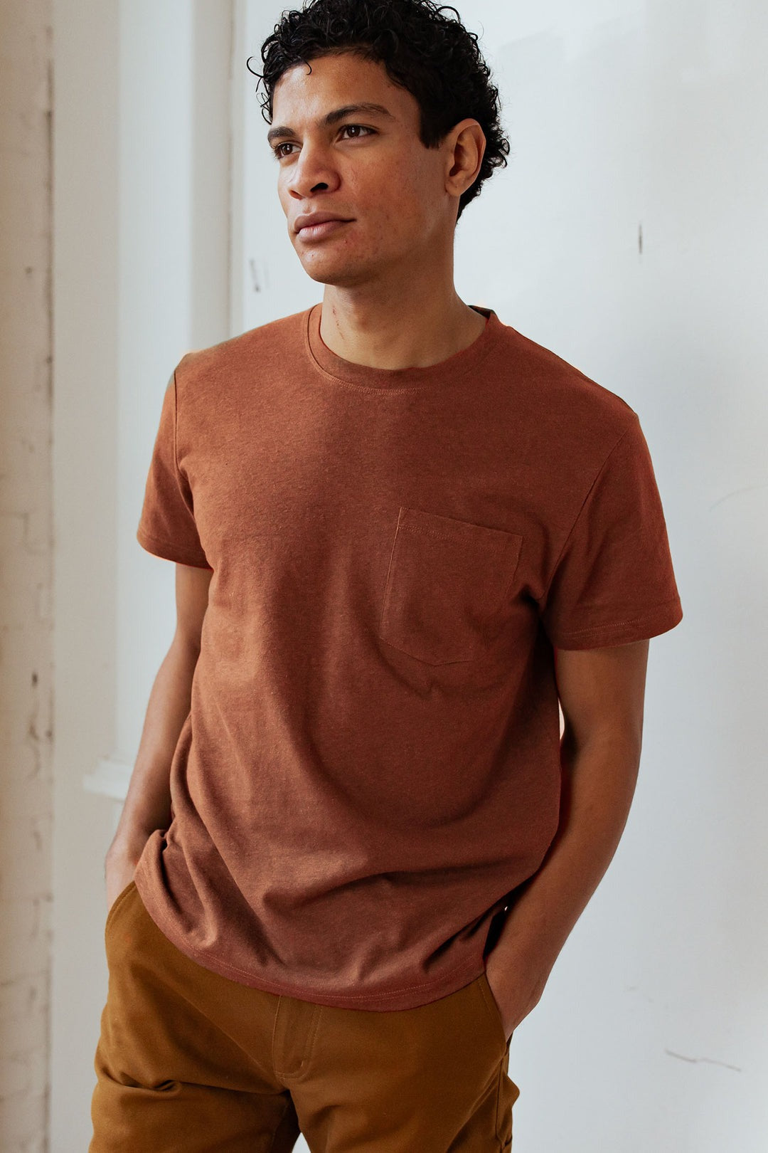 Organic Hemp Pocket Tee Burnt Umber