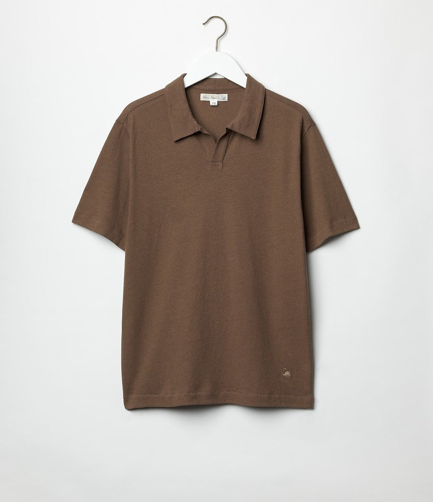 Good Basics Linen Polo Faded Grain