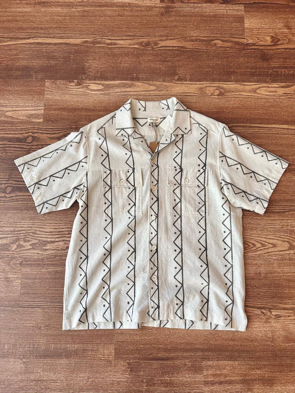 S/S Harshil Two-Pocket Shirt Chevron Dot Block Print