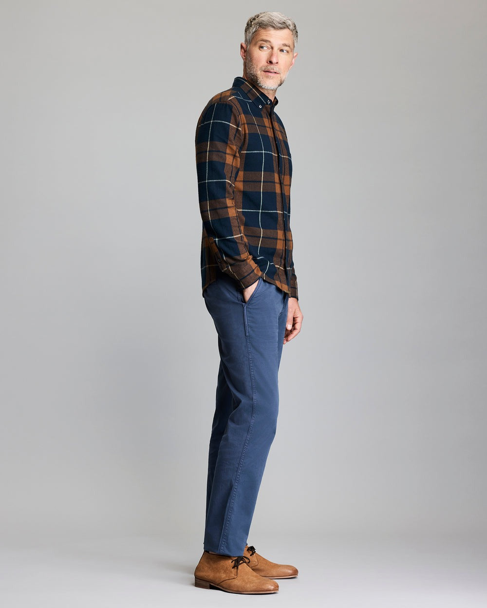 Brushed Bold Plaid Tuscumbia Shirt Carbon Blue Multi