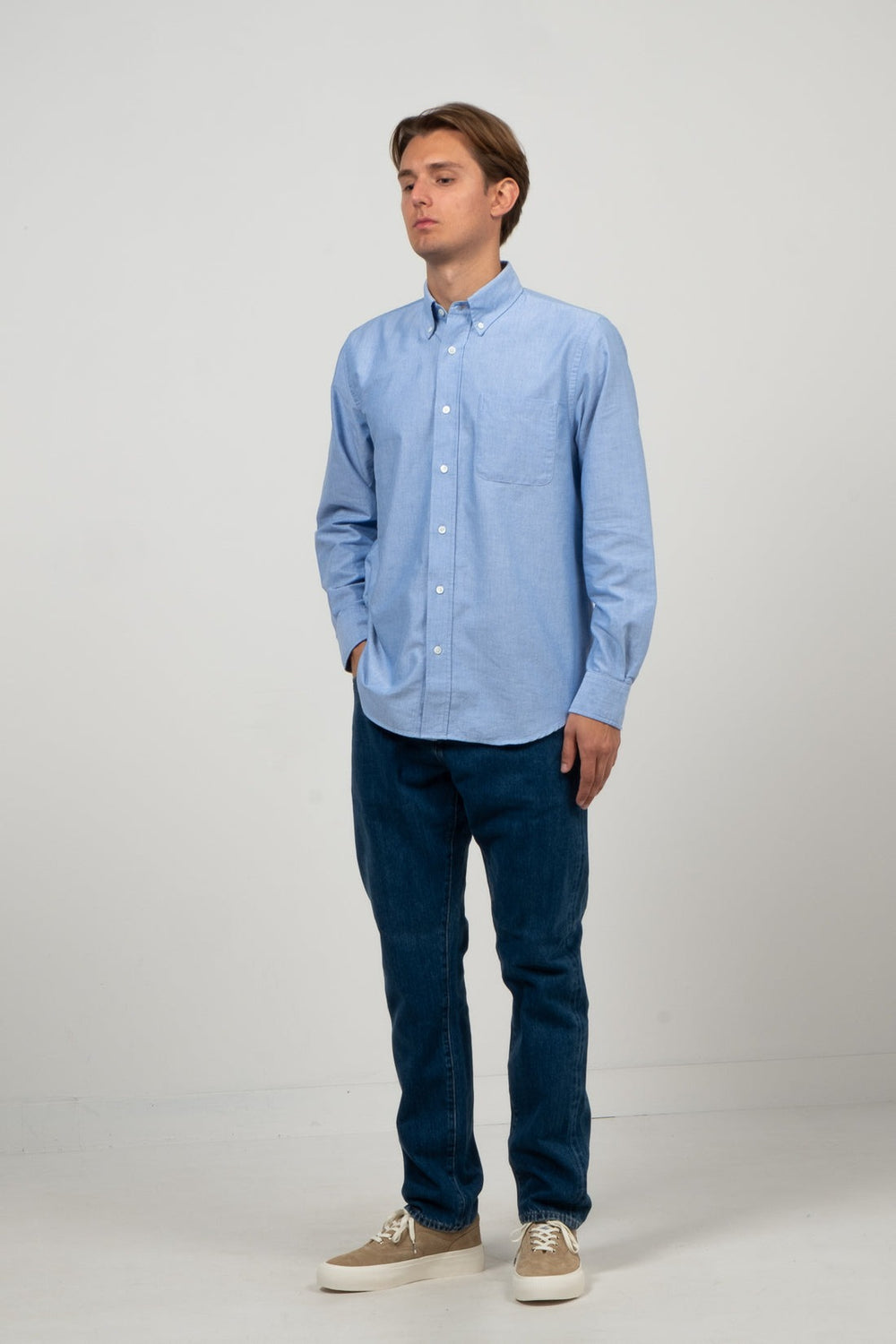 Button Down American Oxford Light Blue