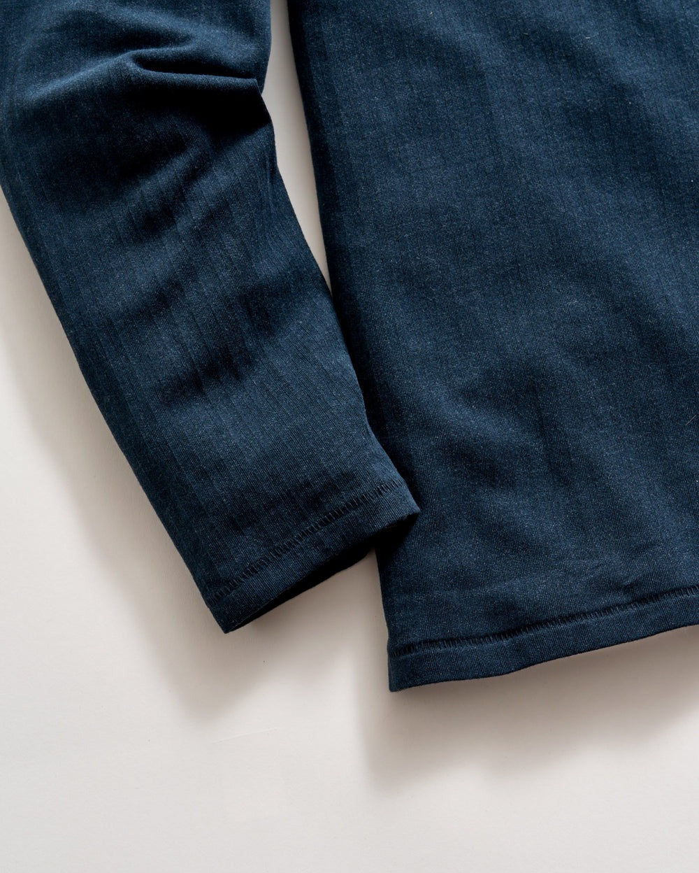 Long-Sleeve Herringbone Polo Carbon Blue
